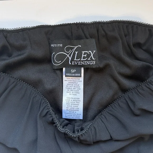 ALEX EVENINGS PETITE Chiffon Overlay Pants Black - Picture 3 of 3